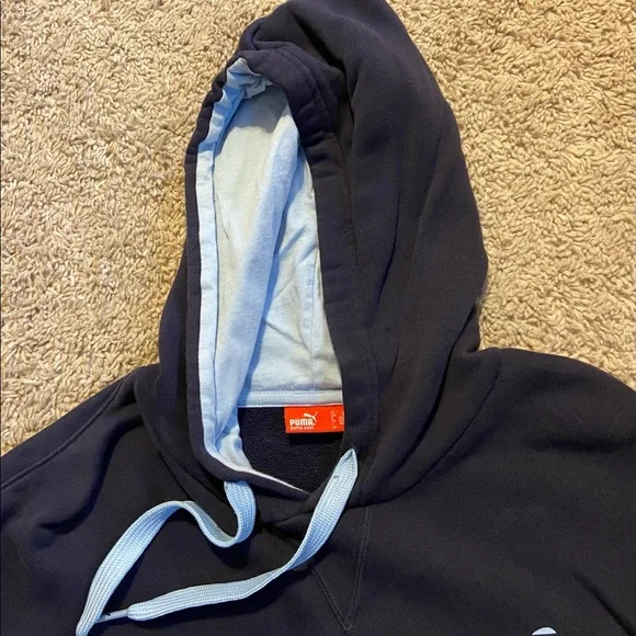 Puma Unisex Navy Hoodie Blue - Picture 2 of 4